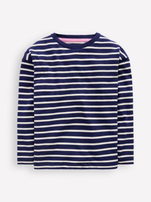 Long Sleeve Relaxed Breton-Navy/Ivory