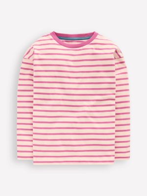 Long Sleeve Relaxed Breton-Pink/Oatmeal Marl
