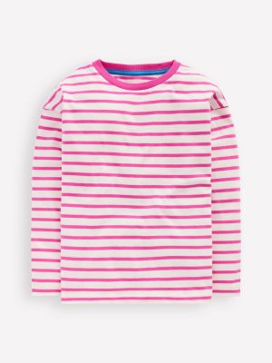 Long Sleeve Relaxed Breton-Tickled Pink/Ivory