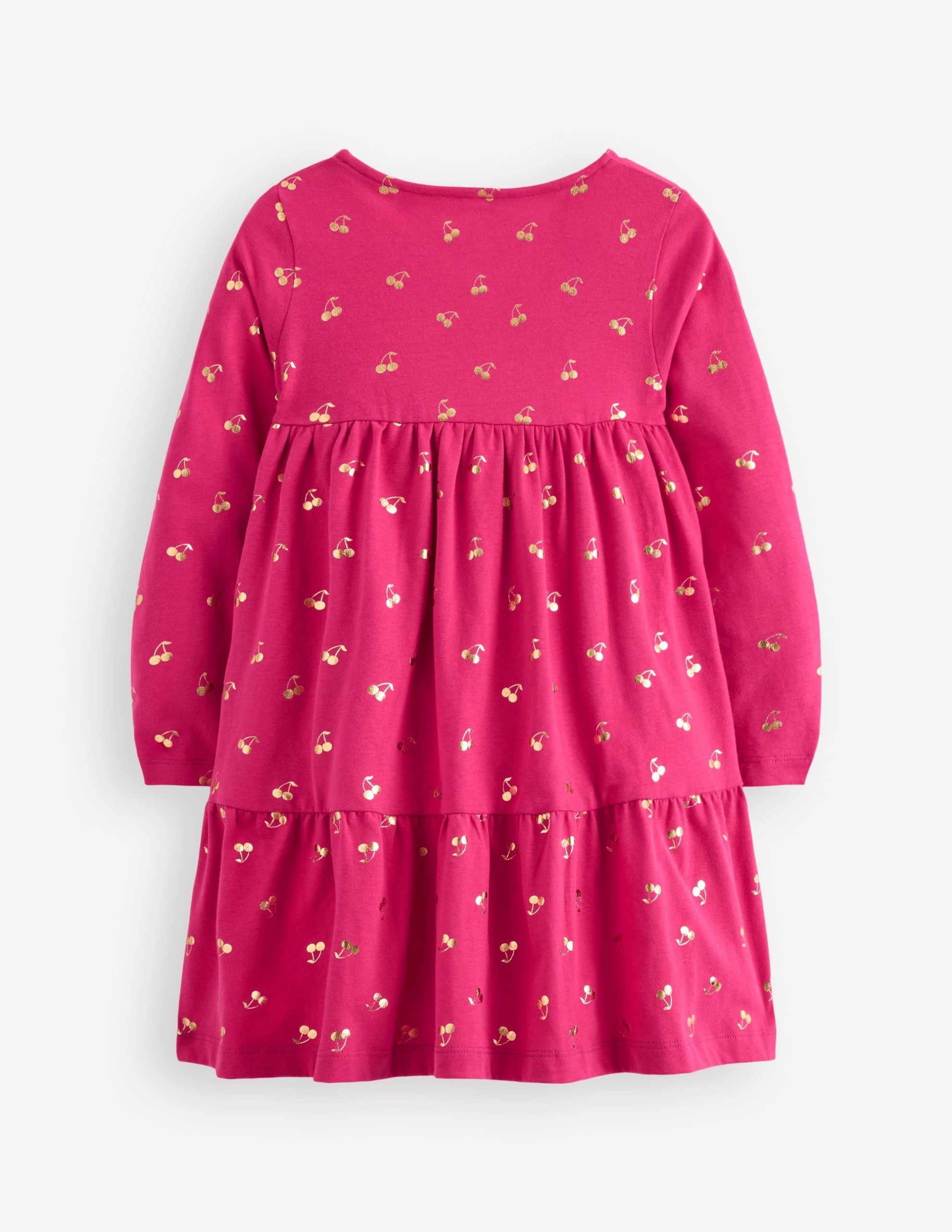 Ariel Long Sleeve Twirly Dress-Cherry Jam Foil Cherries - Image 4