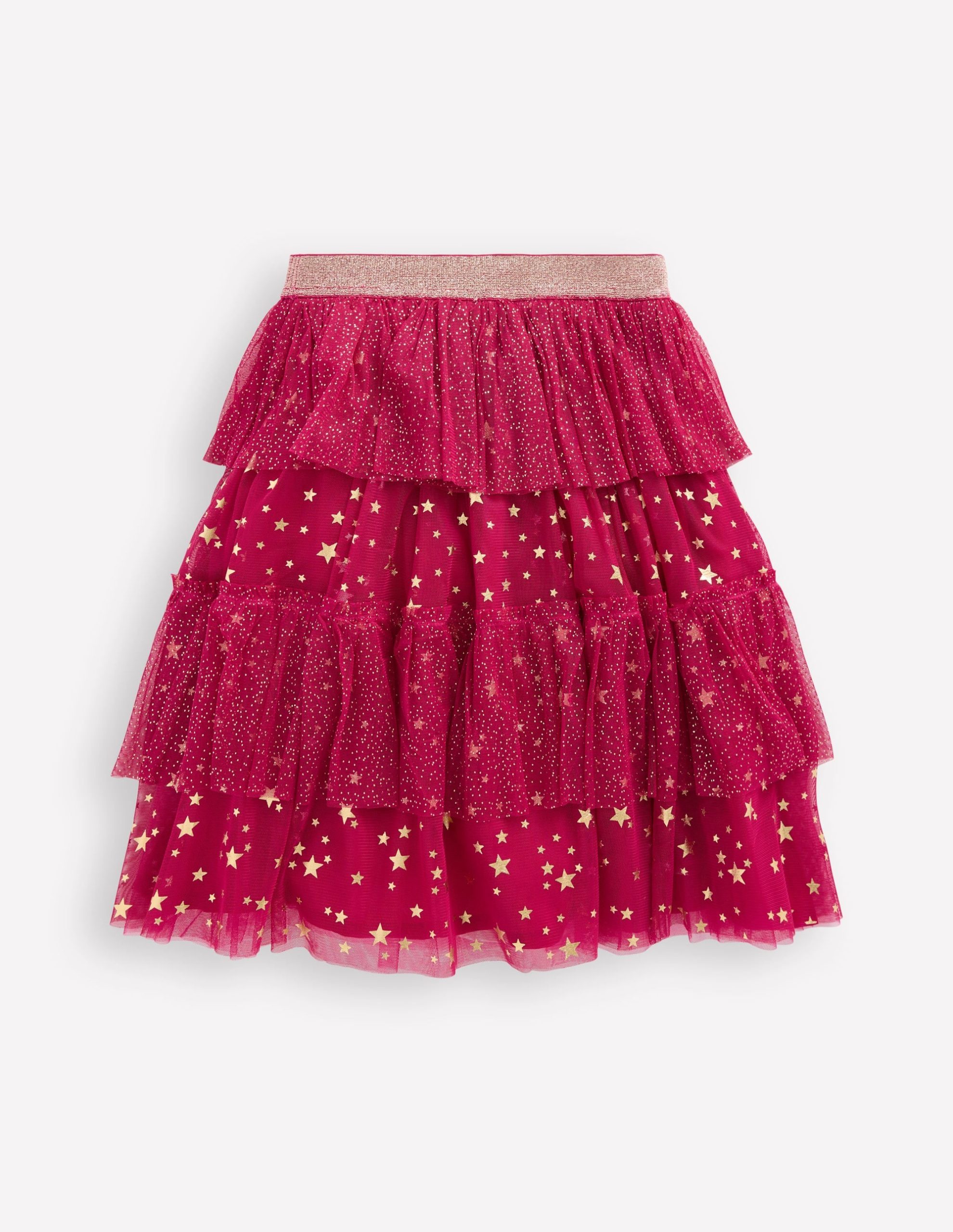 Tulle Ruffle Midi Skirt-Cherry Jam - Image 5