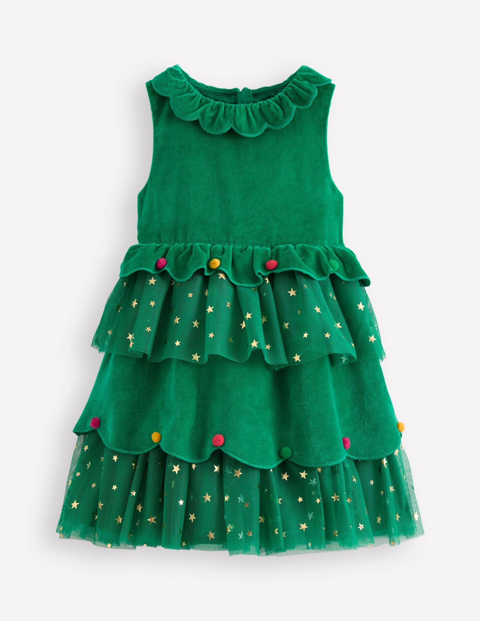 Christmas Tree Tulle Dress-Shady Green