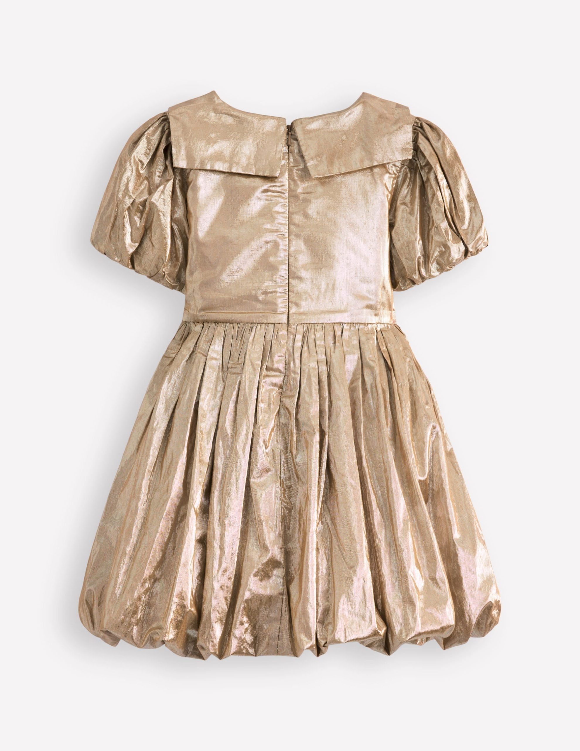 Bubble Hem Party Dress-Gold - Image 2