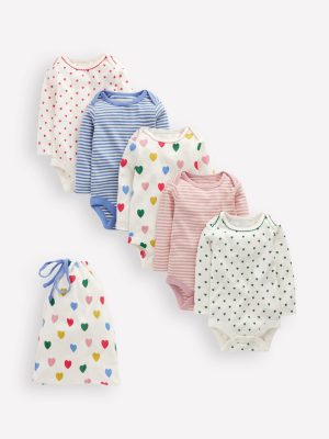 5-pack Bodies-Multi Hearts