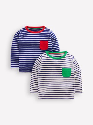 Twin Pack T-shirt-Blue/White Stripe