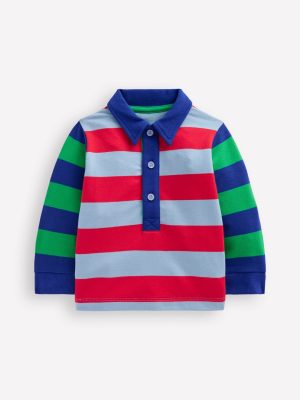 Jersey Sweat Rugby Shirt-Multi Stripes