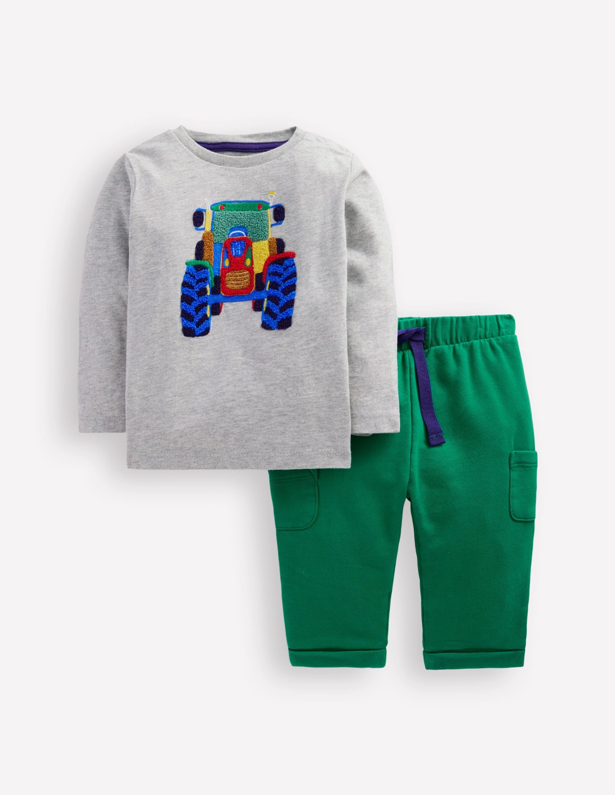 Appliqu?? Jersey Play Set-Grey Tractor