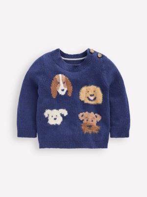 Novelty Logo Sweater-College Navy Dogs