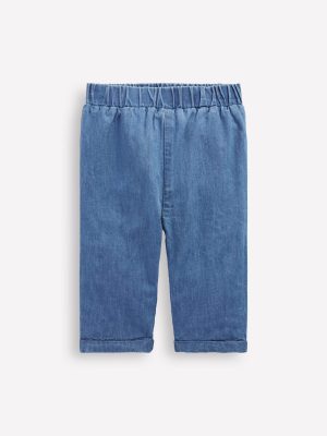 Cosy Lined Trousers-Blue Chambray