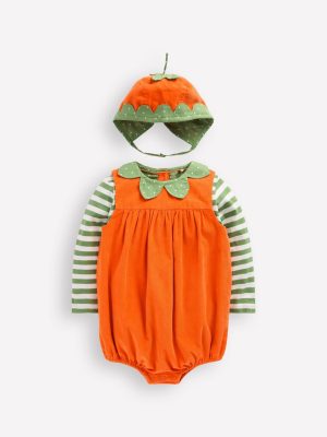 Novelty Romper Play Set-Orange Pumpkin