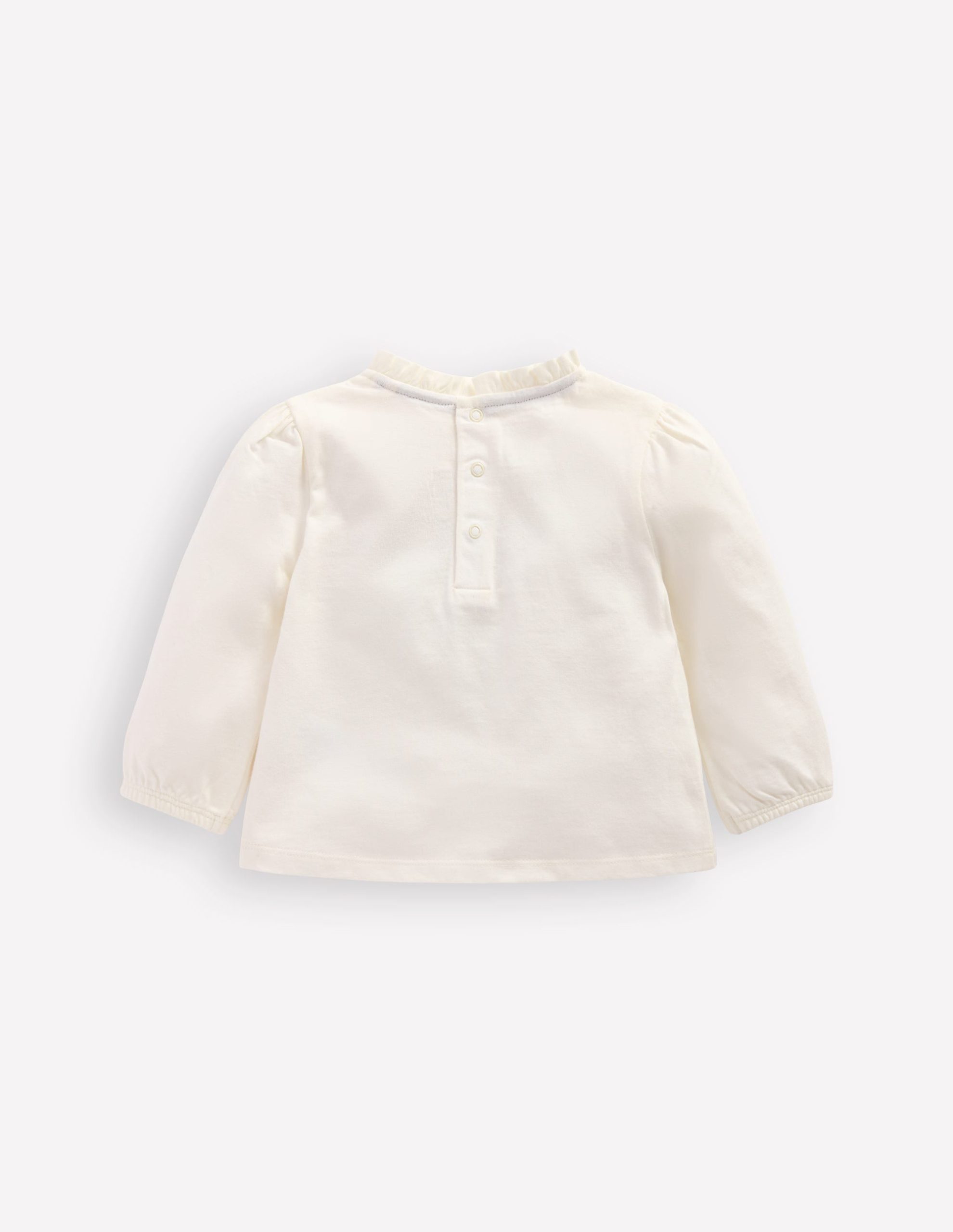 Appliqu?? T-shirt-Soft Ivory Cat - Image 2