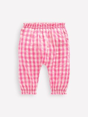 Woven Trousers-Pink Rose Gingham