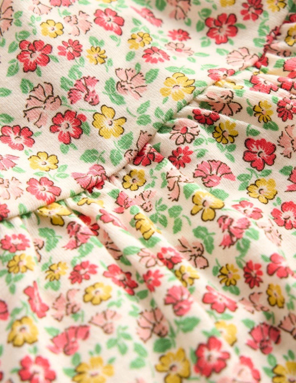 Jersey Frill Sleeve Dress-Multi Summer Flowerbed - Image 3