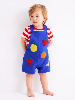 Boucle Jersey Dungaree Set-Navy Fruit