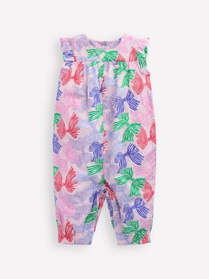 Ruffle Sleeve Romper-French Pink Bows