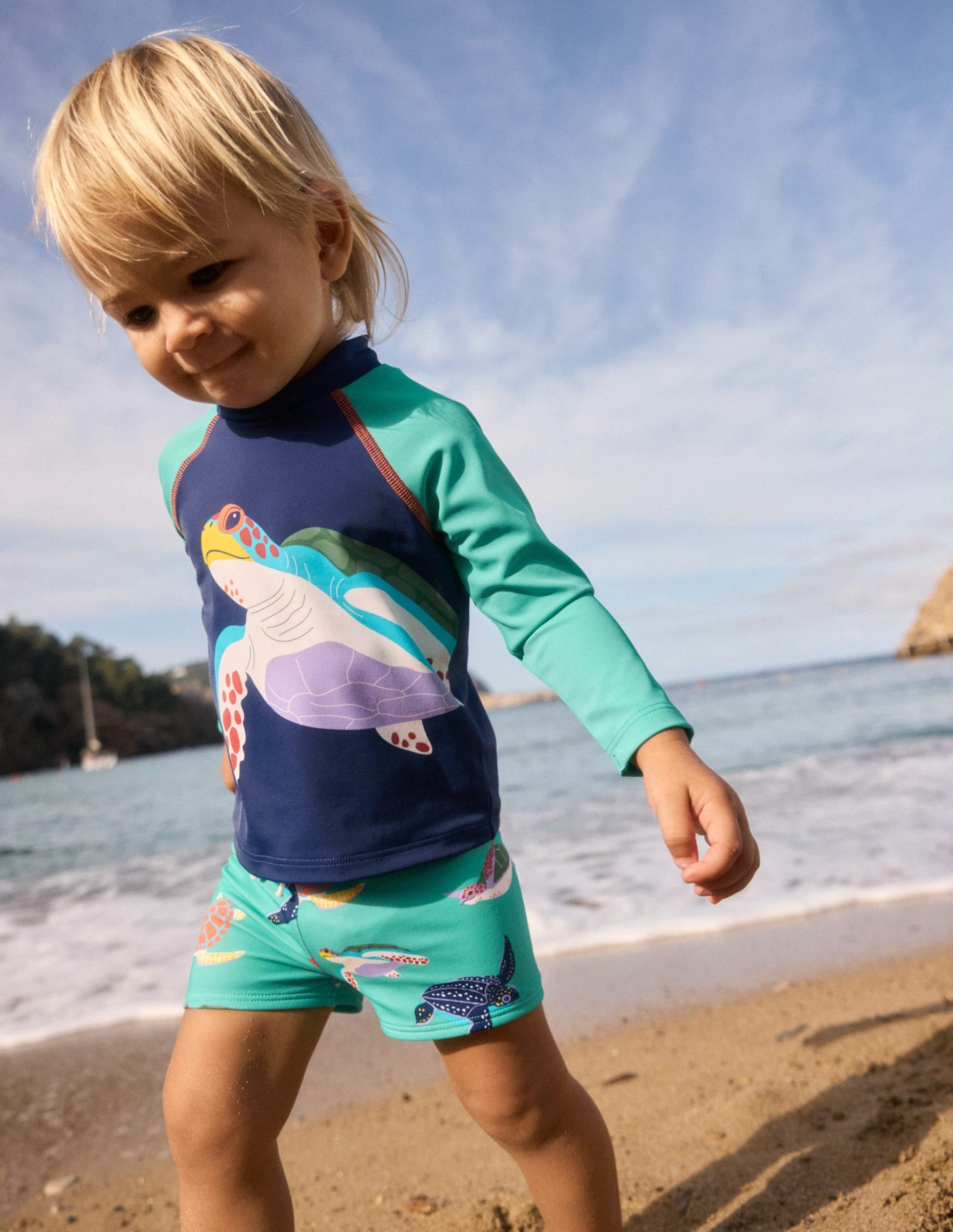 Fun Rash Vest Set-Aquamarine Blue Turtles - Image 4