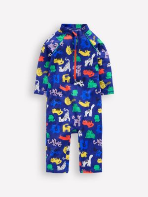 Fun Sun Safe Surfsuit-Sapphire Blue Rainbow Pets