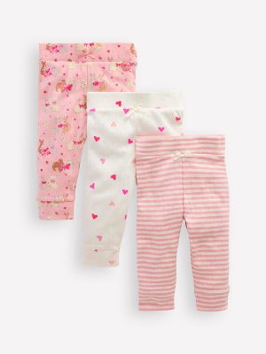3-pack Pointelle Leggings-Pink Love Bunnies
