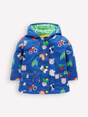 Printed Fisherman-Blue Rainbow Farm