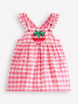 Nostalgic Pinny Dress-Pink Gingham