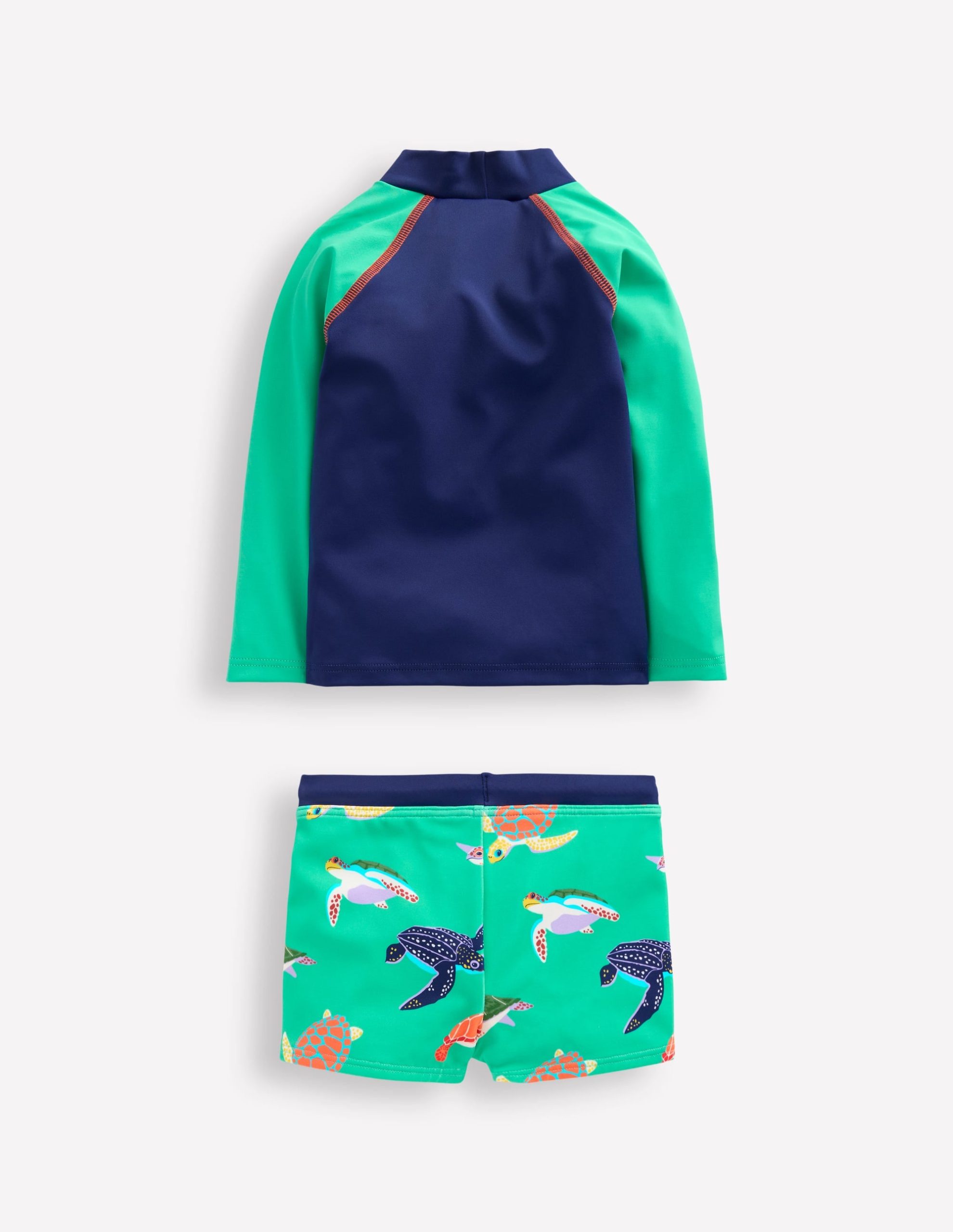 Fun Rash Vest Set-Aquamarine Blue Turtles - Image 2