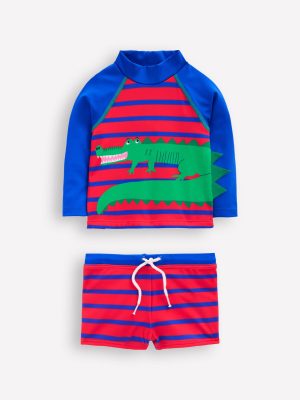 Fun Rash Vest Set-Gallery Blue/Poppy Red Croc