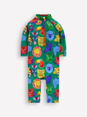 Fun Sun Safe Surfsuit-Multi Animal Faces