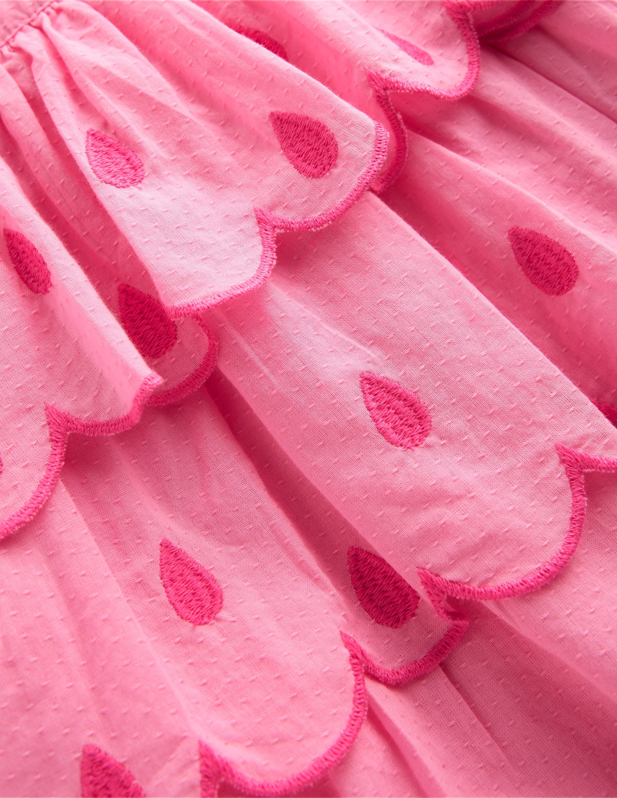 Ruffle Woven Romper-Bubblegum Pink - Image 3