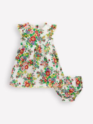 Woven Frill Dress-Multi Floral