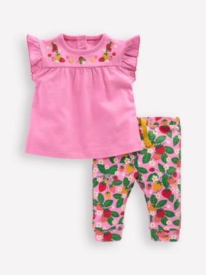 Embroidered Jersey Set-Vintage Mauve Strawberries