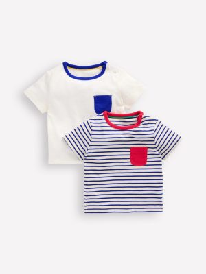 Twin Pack T-shirts-Ivory Stripe Twin Pack