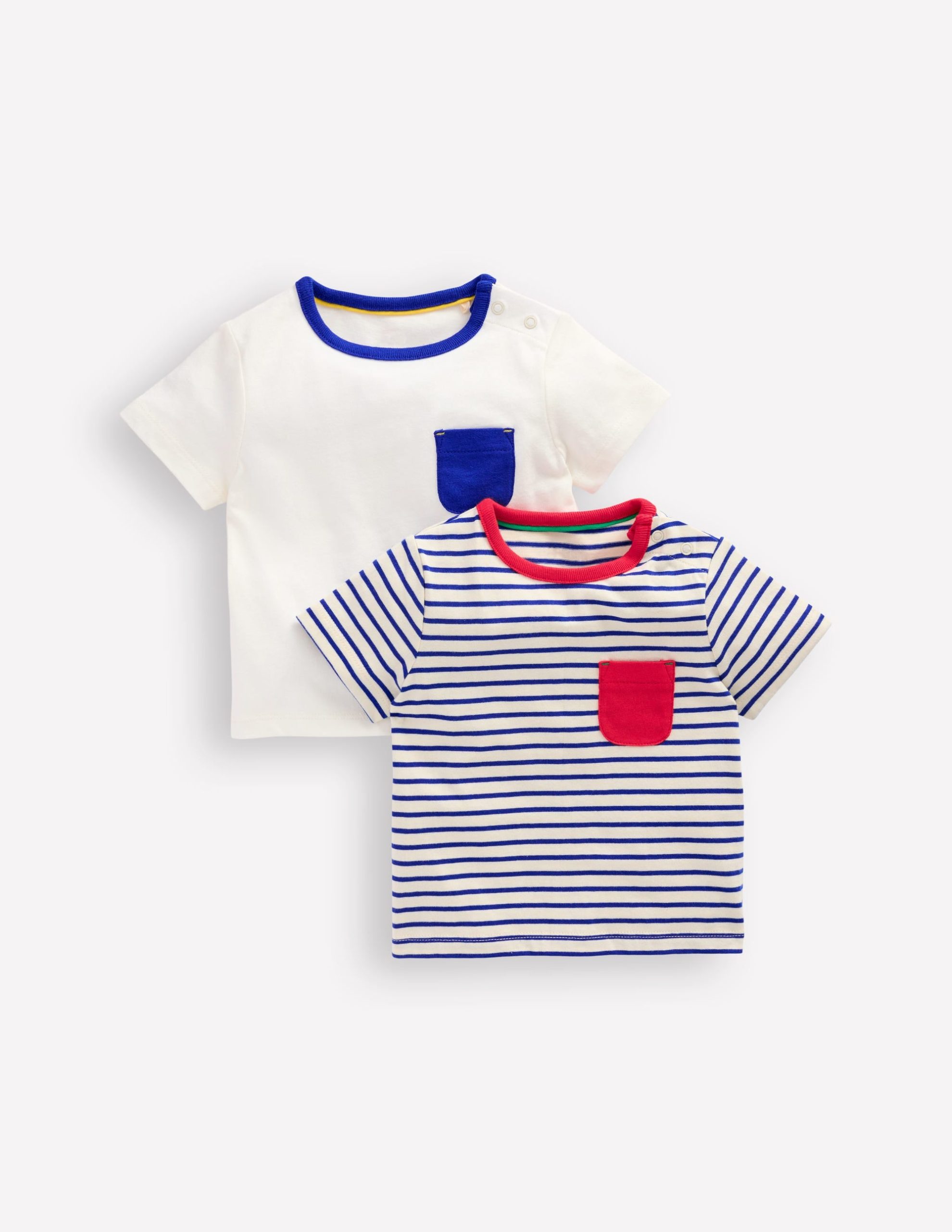 Twin Pack T-shirts-Ivory Stripe Twin Pack