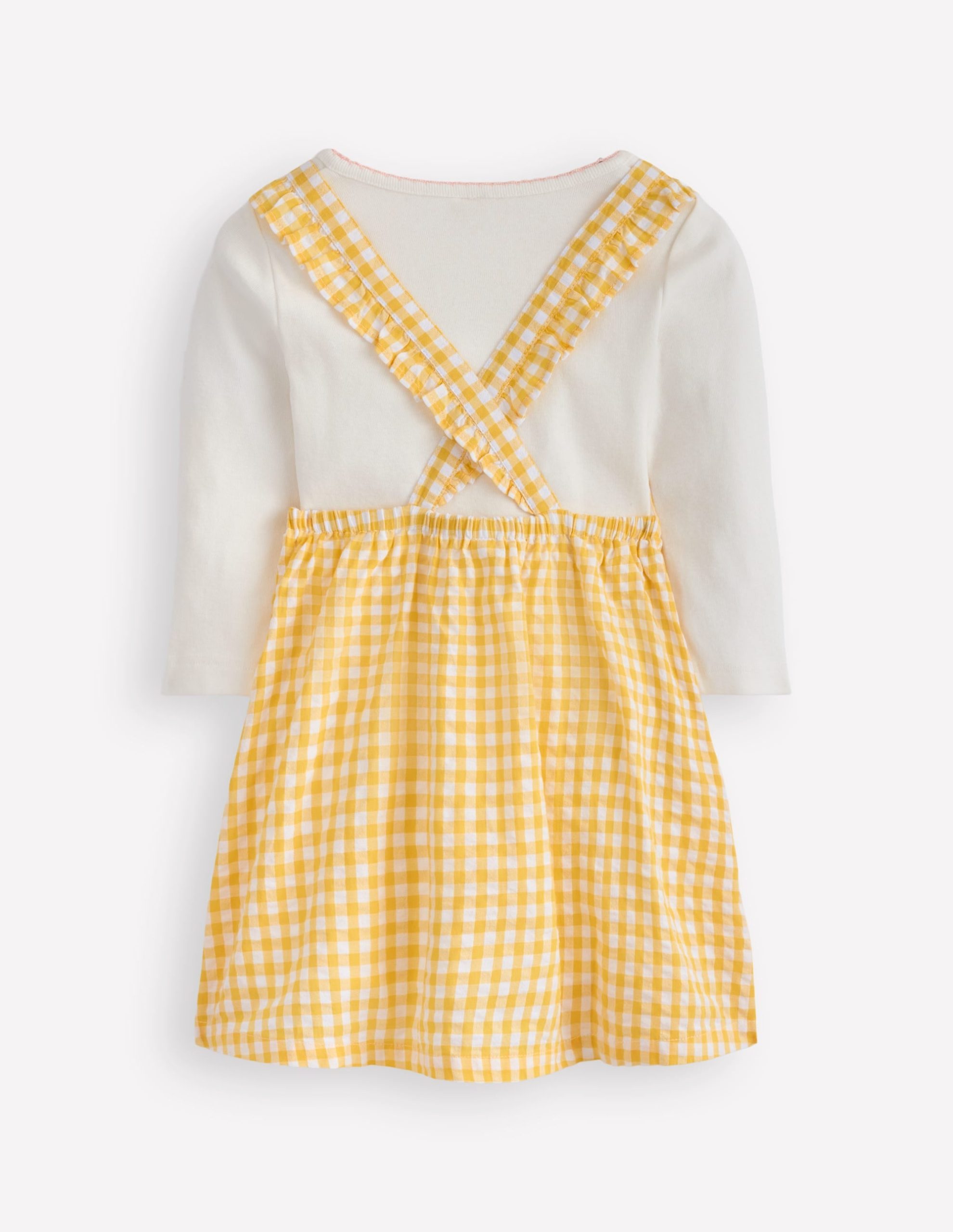 Novelty Pinny Dress Set-Yellow Gingham Bunny - Image 2