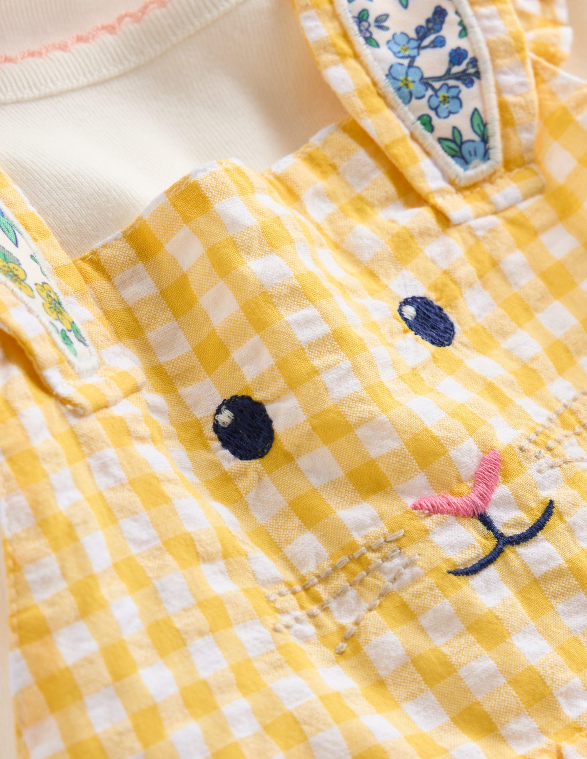 Novelty Pinny Dress Set-Yellow Gingham Bunny - Image 3
