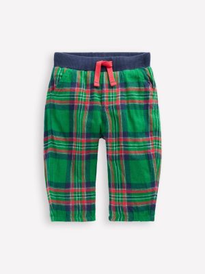Cosy Lined Trousers-Green Check