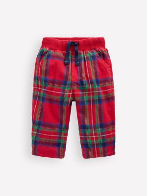 Cosy Lined Trousers-Red Check