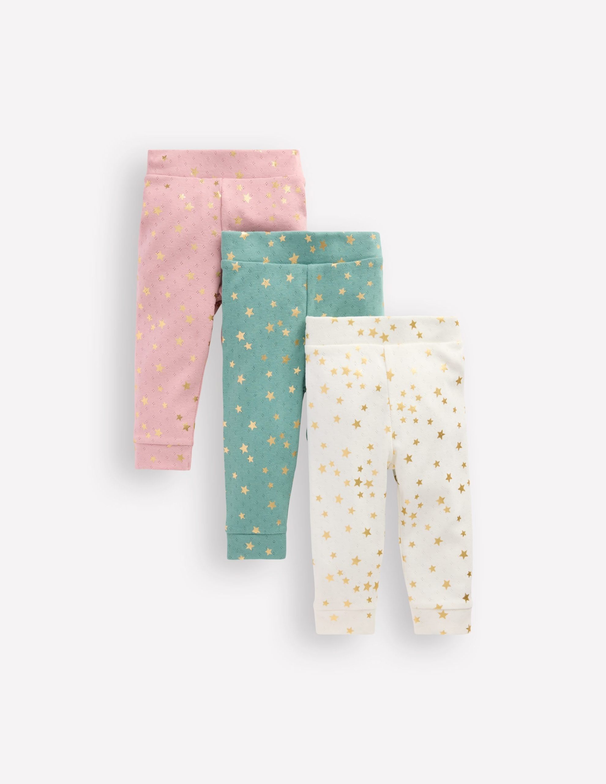 3-pack Pointelle Leggings-Multi Foil Stars