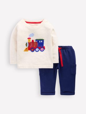 Appliqu?? Jersey Play Set-Oatmeal Marl Train