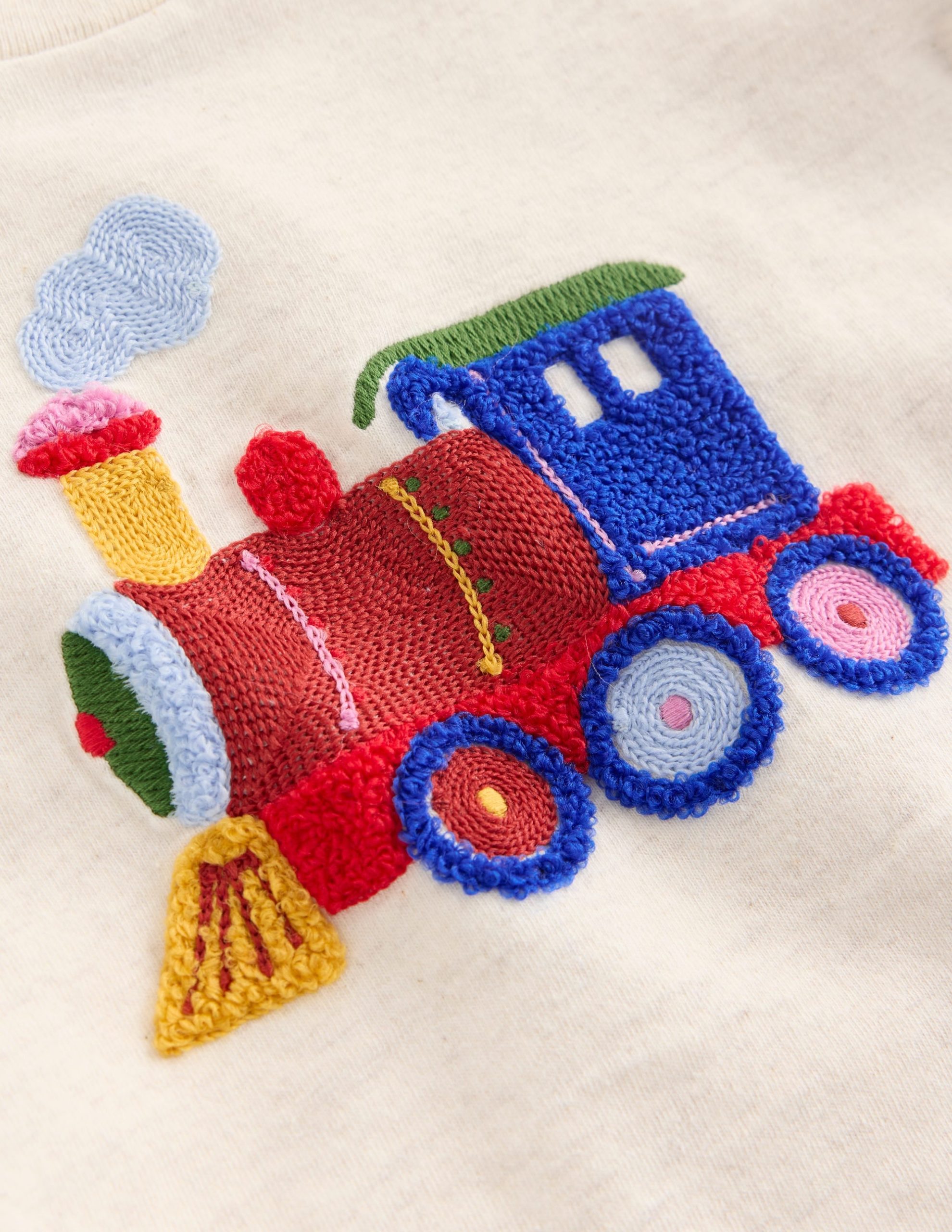 Appliqu?? Jersey Play Set-Oatmeal Marl Train - Image 3