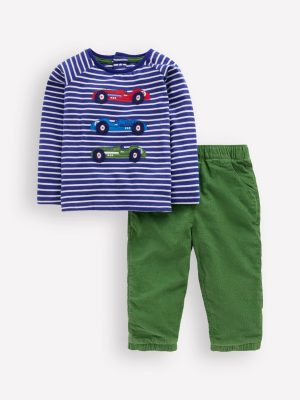Woven & Jersey Play Set-Blue Stripe Cars