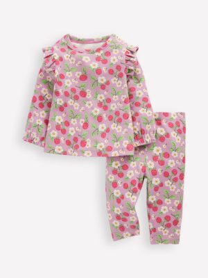 Ribbed Jersey Play Set-Mauve Mist Vintage Berry