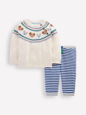 Knitted Play Set-Ecru Marl Pets