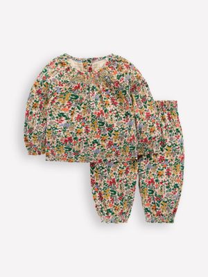 Woven Co-ord Play set-Multi Floral Meadow