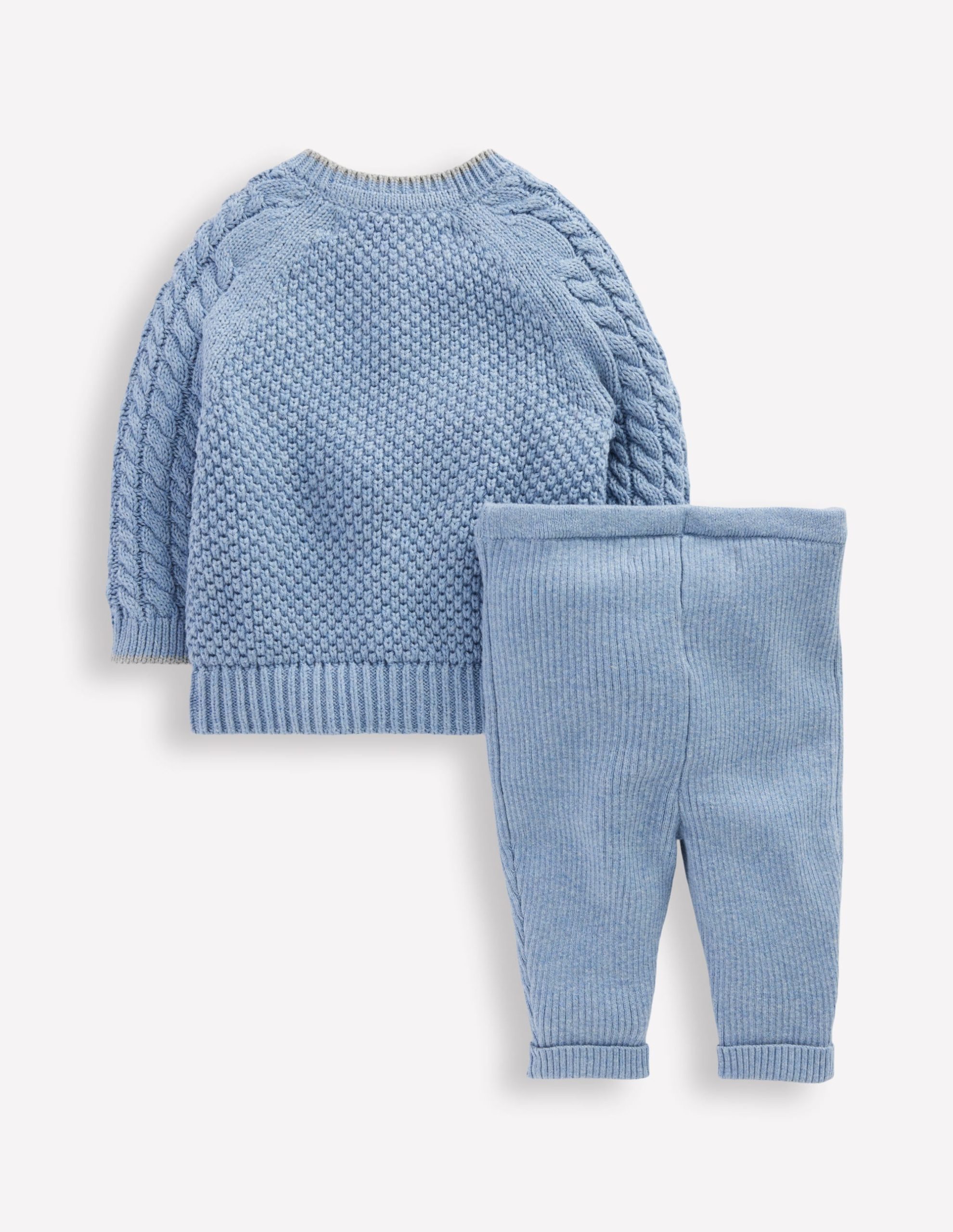 Cable Knitted Play Set-Glacier Blue Marl - Image 2