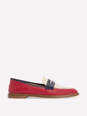 Nya Penny Loafers-Pillarbox Red/Navy