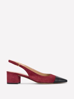 Ailsa Block Heel Slingbacks-Oxblood