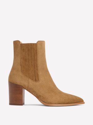 Point Casual Ankle Boots-Caramel