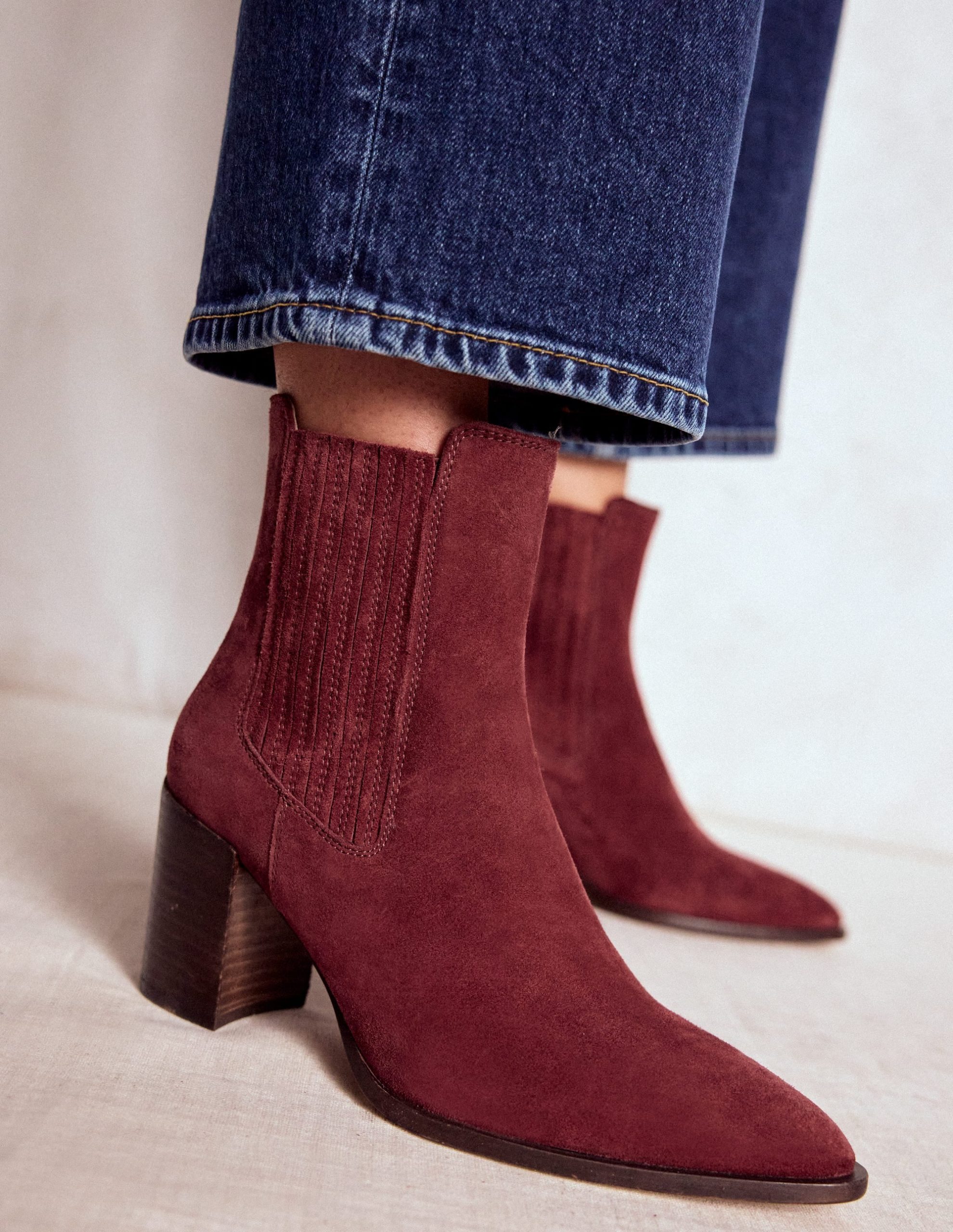 Point Casual Ankle Boots-Oxblood - Image 2
