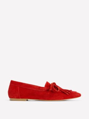 Soft Tassel Deck Shoes-Post Box Red