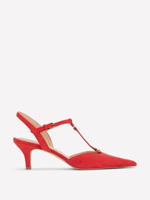 T-Bar Point Heels-Post Box Red